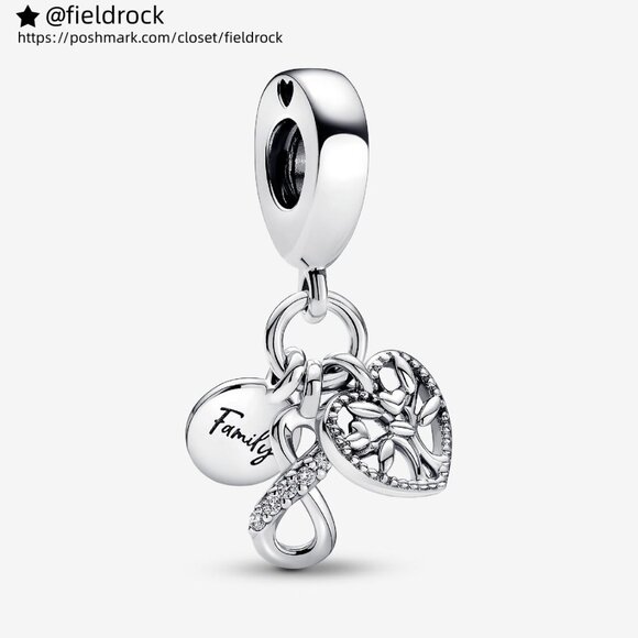 Pandora Family Infinity Triple Dangle Charm - Picture 1 of 5